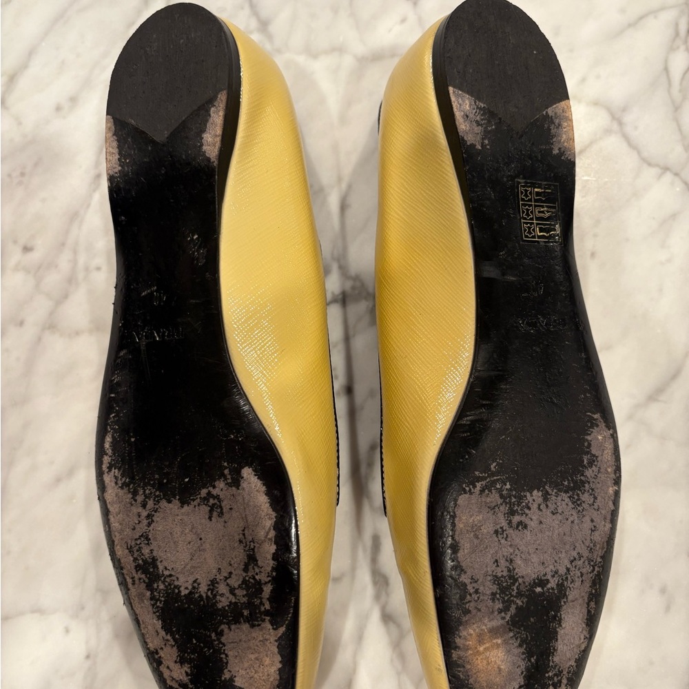 Prada Yellow Flats Sleek Minimalist Design - Picture 10 of 11